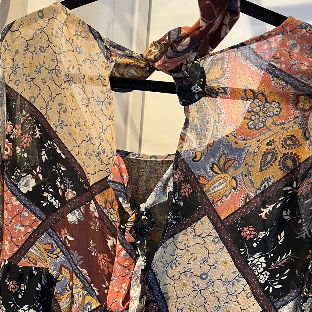 American Eagle Outfitters Multicolor Patchwork Blouse - Picture 5 of 6